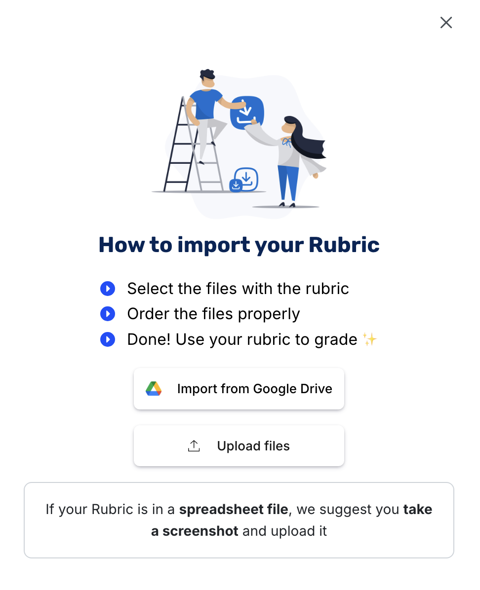 How to import your rubric: Select and organize the files